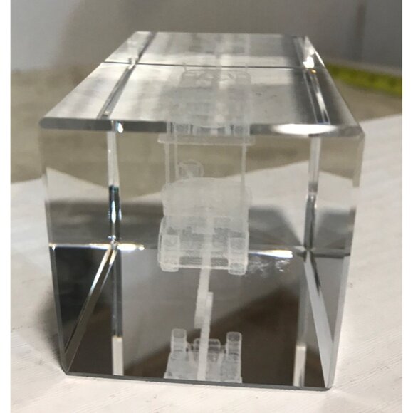 Yamaha Paperweight Golf Cart Commemorative Crystal Block 3D Laser Orig Box - Picture 8 of 10